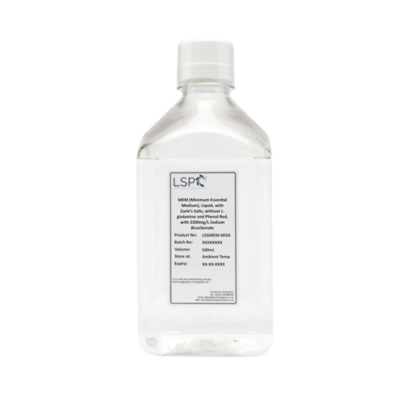 MEM (Minimum Essential Medium), Liquid, with Earle’s Salts, without L